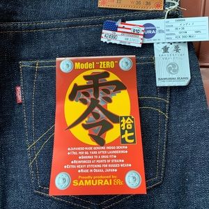 Never worn, original tags.Samurai Jeans 17Oz